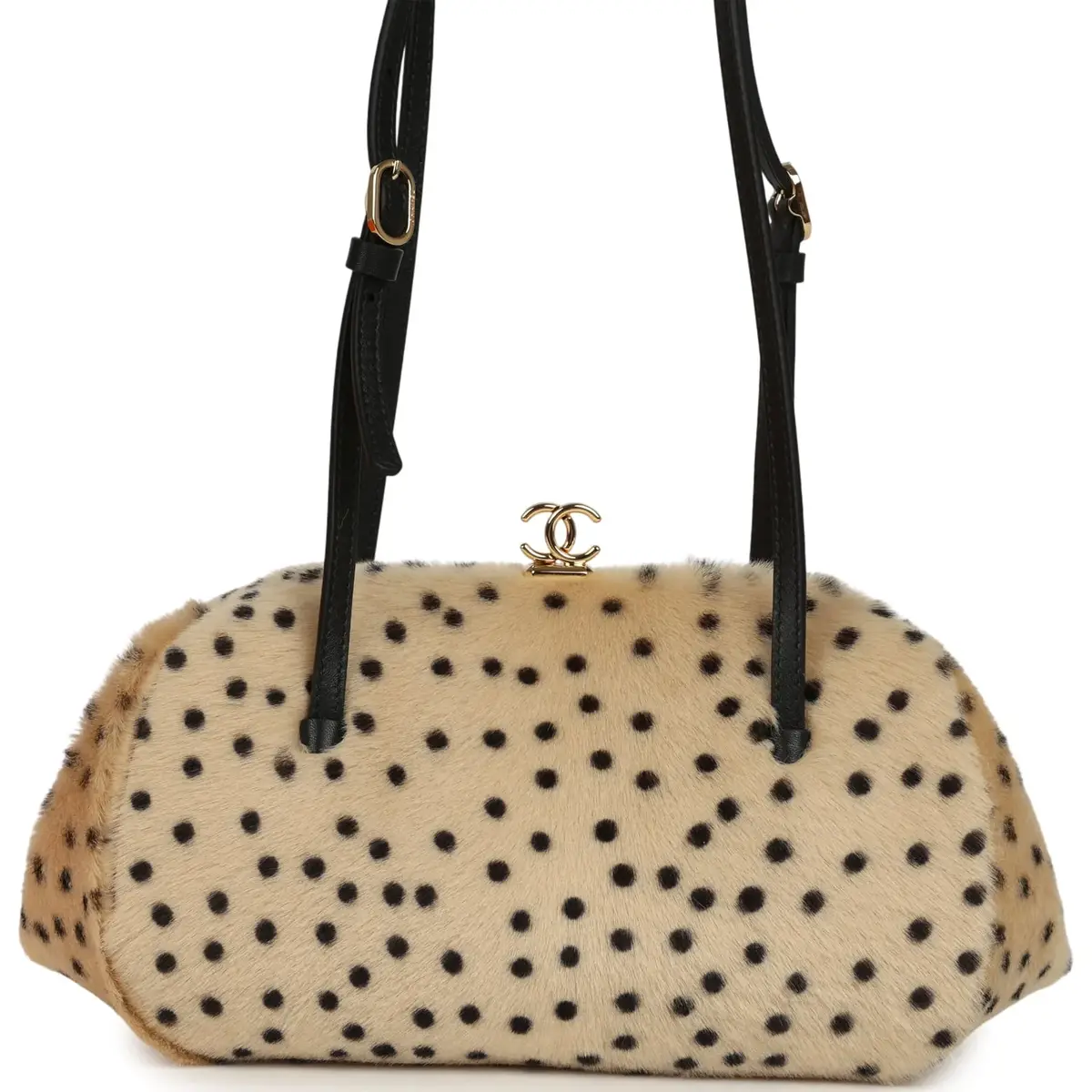 Chanel Chanel Cheetah Print Clutch with Leather Straps Light Beige Calf Hair, Black Leather Gold Hardware | Thumbnail 4 Chanel Chanel Cheetah Print Clutch with Leather Straps Light Beige Calf Hair, Black Leather Gold Hardware | Thumbnail 4