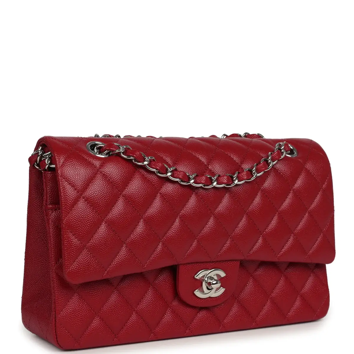 Chanel Chanel Medium Classic Double Flap Bag Red Caviar Silver Hardware | Thumbnail 2 Chanel Chanel Medium Classic Double Flap Bag Red Caviar Silver Hardware | Thumbnail 2