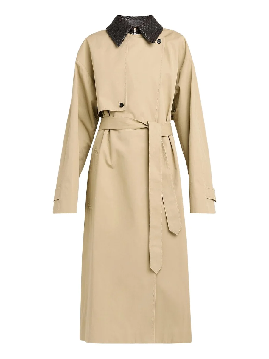 Women's Intrecciato-Collar Water-Repellent Trench Coat Women's Intrecciato-Collar Water-Repellent Trench Coat