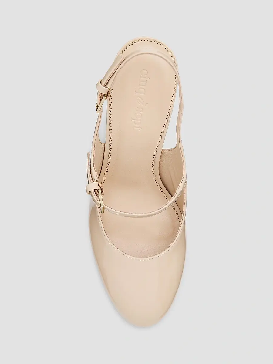 Cinq à Sept Women's Lola 80MM Patent Leather Slingback Pumps | Thumbnail 4 Cinq à Sept Women's Lola 80MM Patent Leather Slingback Pumps | Thumbnail 4