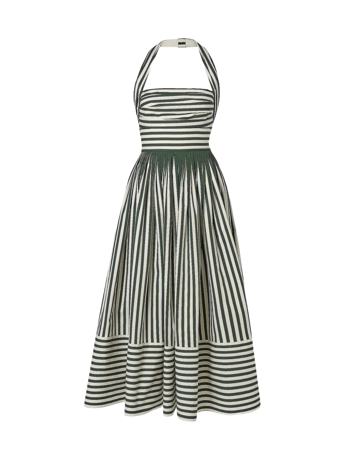 Women's Striped Halterneck Midi-Dress Women's Striped Halterneck Midi-Dress