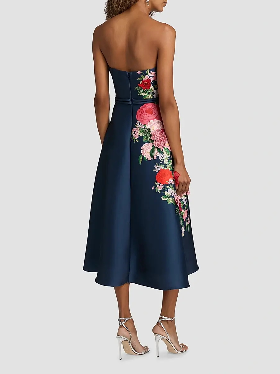 BADGLEY MISCHKA Women's Floral Embellished Strapless Cocktail Dress | Thumbnail 5