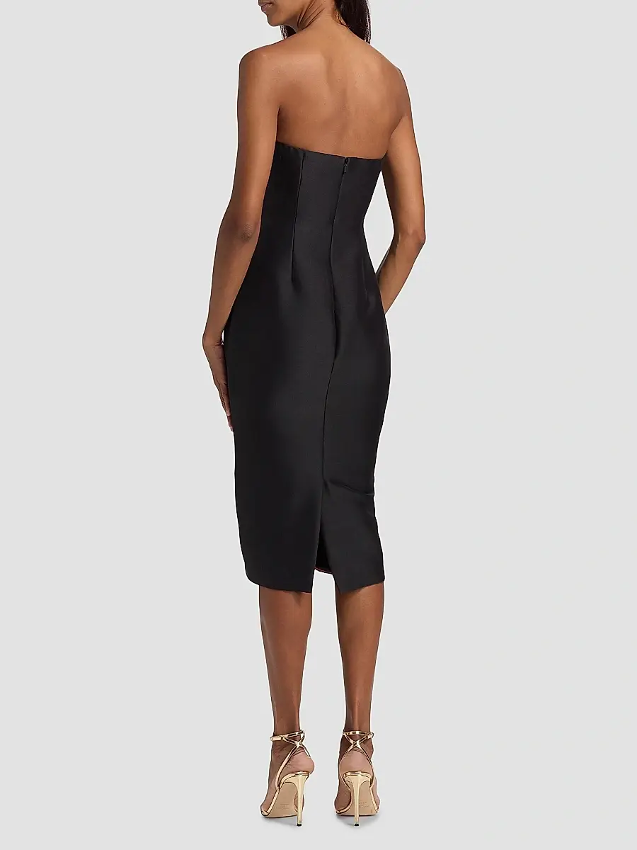 BADGLEY MISCHKA Women's Floral Placement Strapless Midi-Dress | Thumbnail 5 BADGLEY MISCHKA Women's Floral Placement Strapless Midi-Dress | Thumbnail 5