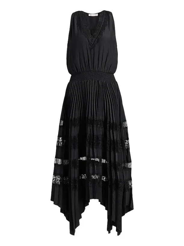 Women's Roselyn Pleated Lace-Trim Midi Dress Women's Roselyn Pleated Lace-Trim Midi Dress