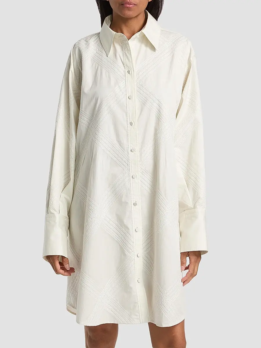 Derek Lam Women's Piper Embroidered Shirtdress | Thumbnail 3 Derek Lam Women's Piper Embroidered Shirtdress | Thumbnail 3