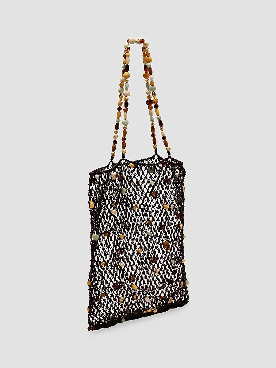 Cult Gaia Women's Mercier Beaded Leather Tote Bag | Thumbnail 3 Cult Gaia Women's Mercier Beaded Leather Tote Bag | Thumbnail 3