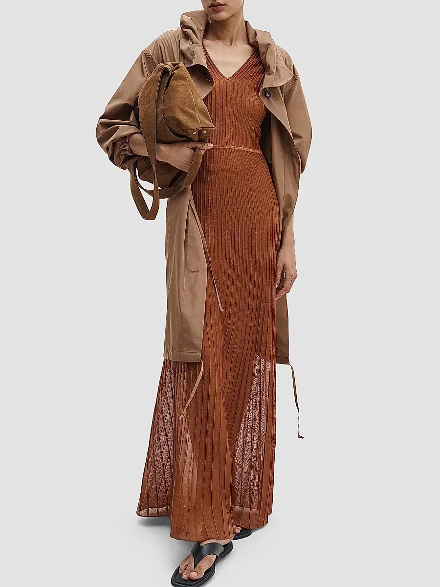 rag & bone Women's Aubrey Metallic Rib-Knit Maxi Dress | Thumbnail 2