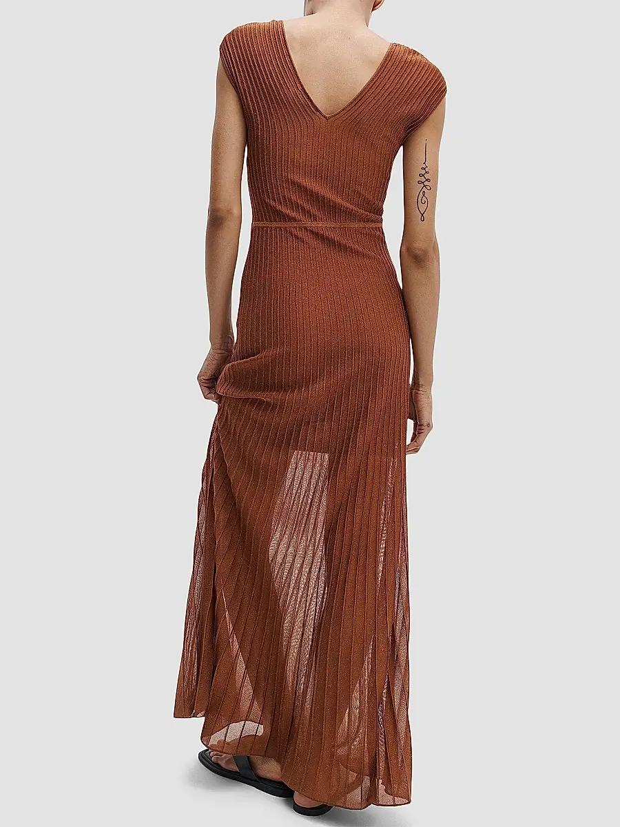rag & bone Women's Aubrey Metallic Rib-Knit Maxi Dress | Thumbnail 4