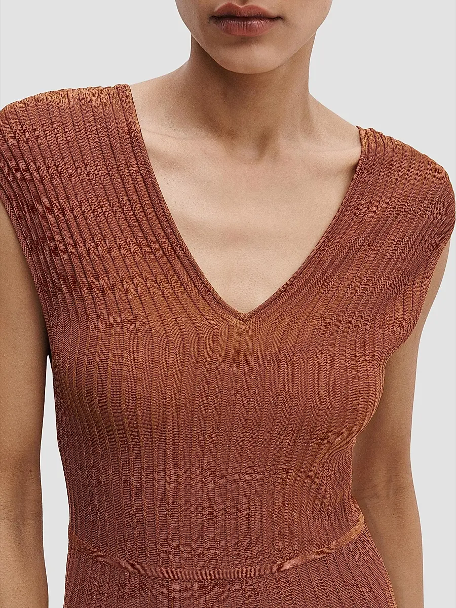 rag & bone Women's Aubrey Metallic Rib-Knit Maxi Dress | Thumbnail 5