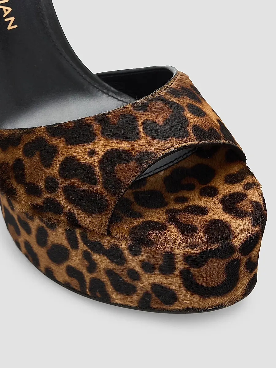 Stuart Weitzman Women's Reade 130MM Leopard-Print Calf Hair Platform Sandals | Thumbnail 5 Stuart Weitzman Women's Reade 130MM Leopard-Print Calf Hair Platform Sandals | Thumbnail 5