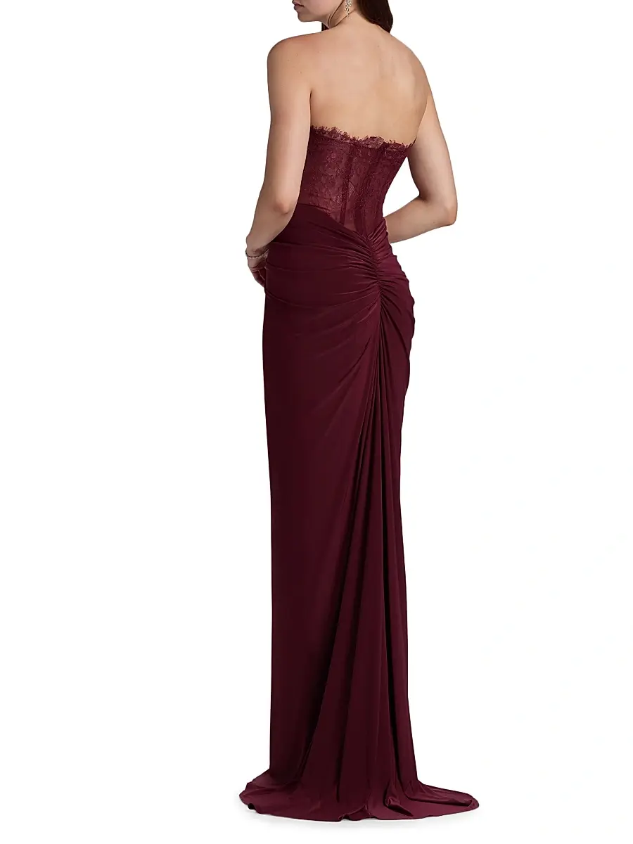 BCBGMAXAZRIA Women's Lace & Jersey Strapless Gown | Thumbnail 5 BCBGMAXAZRIA Women's Lace & Jersey Strapless Gown | Thumbnail 5