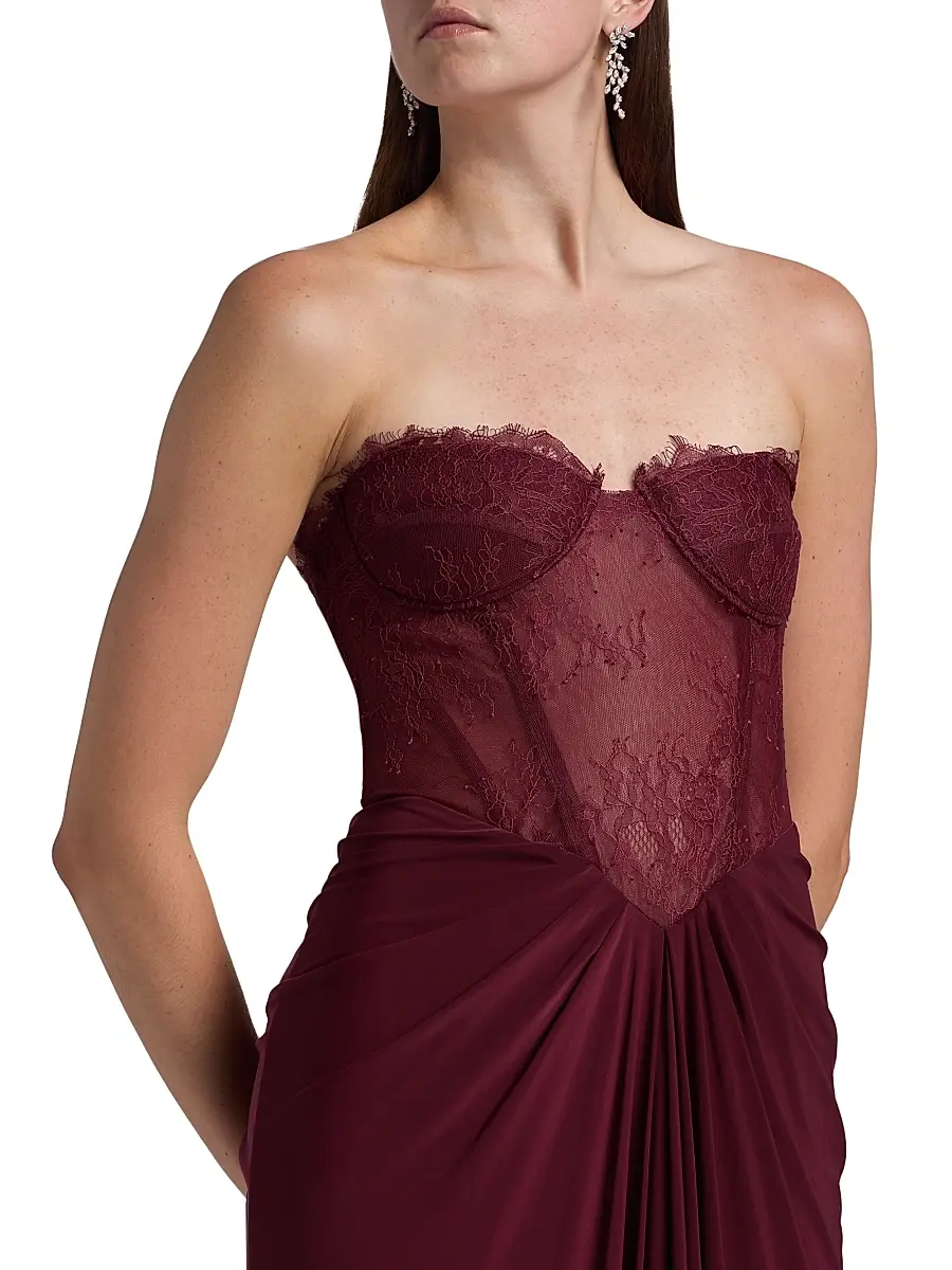 BCBGMAXAZRIA Women's Lace & Jersey Strapless Gown | Thumbnail 6 BCBGMAXAZRIA Women's Lace & Jersey Strapless Gown | Thumbnail 6