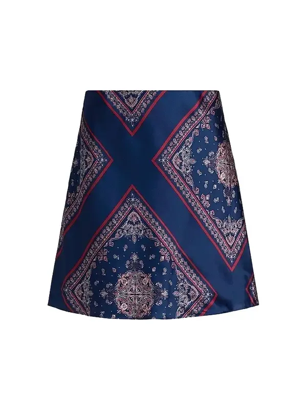 Women's Aviva Paisley-Print Silk Miniskirt Women's Aviva Paisley-Print Silk Miniskirt
