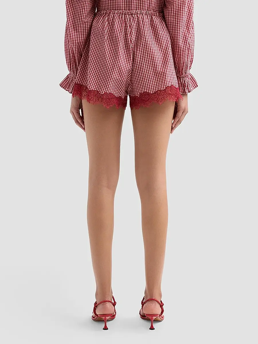 Cami NYC Women's Cassandra Gingham Cotton-Silk Lace-Trim Shorts | Thumbnail 3 Cami NYC Women's Cassandra Gingham Cotton-Silk Lace-Trim Shorts | Thumbnail 3