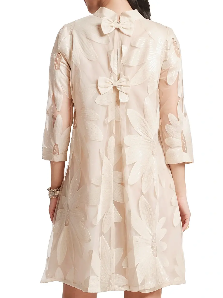 Frances Valentine Women's Diplomat Floral Sequinned Shift Minidress | Thumbnail 3 Frances Valentine Women's Diplomat Floral Sequinned Shift Minidress | Thumbnail 3