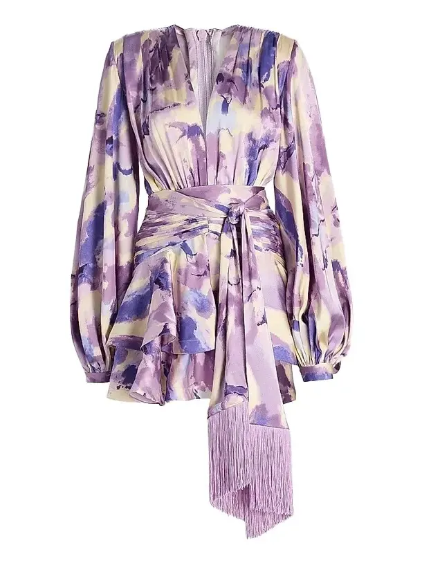 Bronx and Banco Women's Wisteria Bedouin Abstract A-Line Minidress