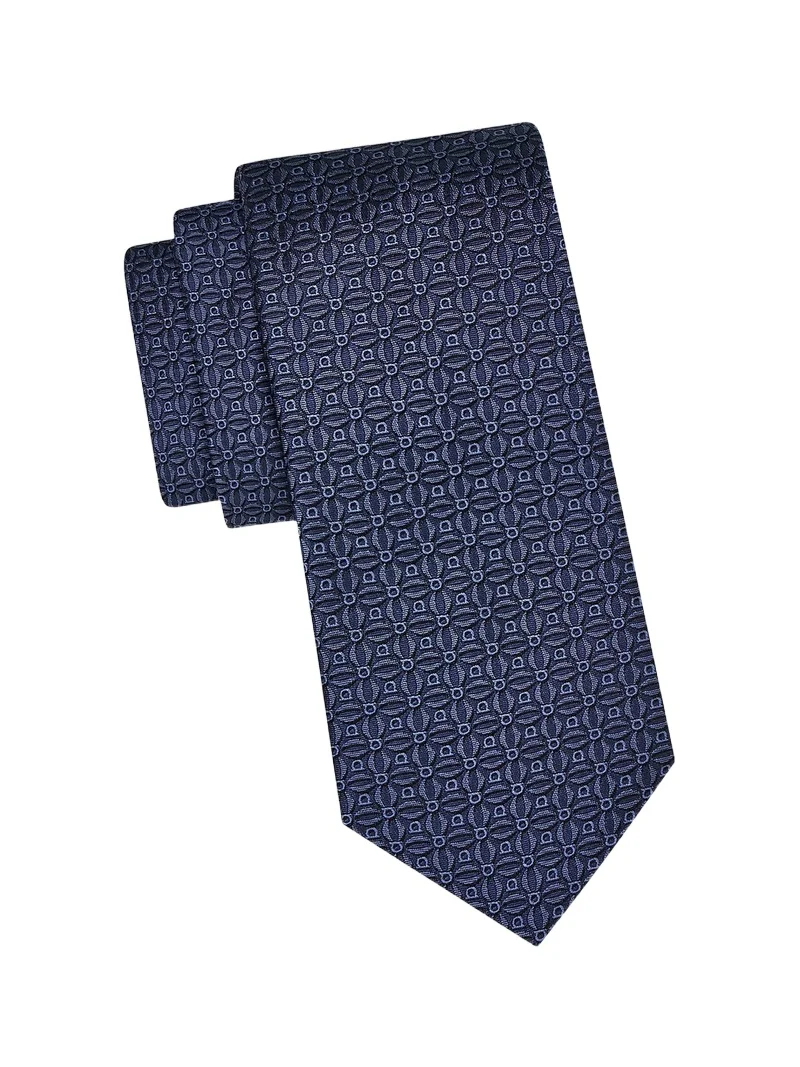 Ferragamo Men's Garbo Gancini Jacquard Silk Tie