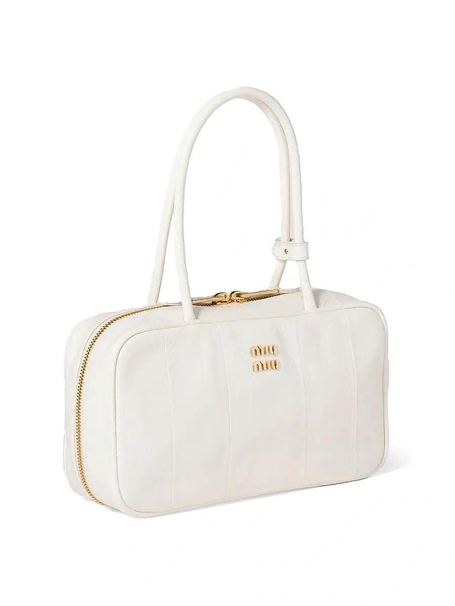 Miu Miu Women's Beau Ayers Leather Top Handle Bag - White | Thumbnail 2 Miu Miu Women's Beau Ayers Leather Top Handle Bag - White | Thumbnail 2