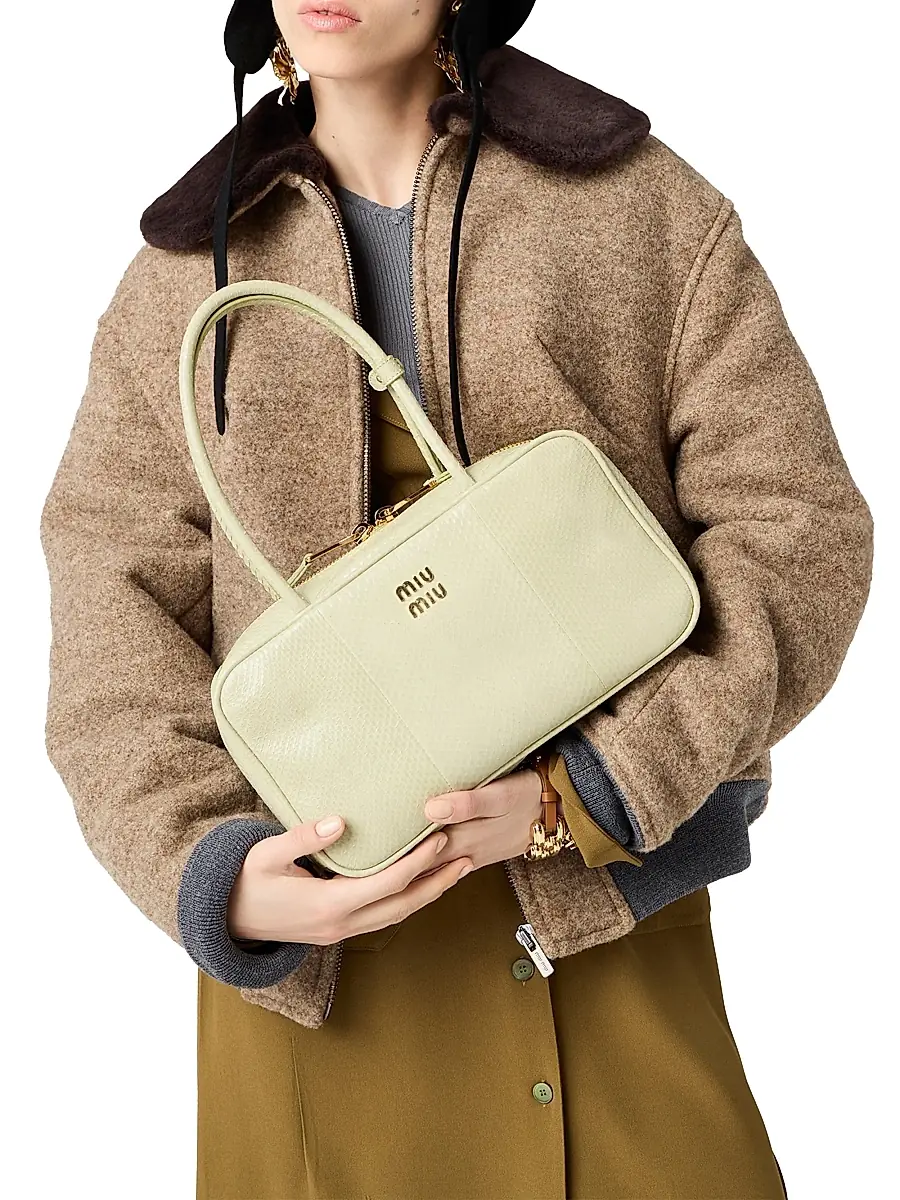 Miu Miu Women's Beau Ayers Leather Top Handle Bag | Thumbnail 2 Miu Miu Women's Beau Ayers Leather Top Handle Bag | Thumbnail 2