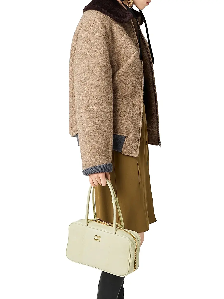 Miu Miu Women's Beau Ayers Leather Top Handle Bag | Thumbnail 3 Miu Miu Women's Beau Ayers Leather Top Handle Bag | Thumbnail 3