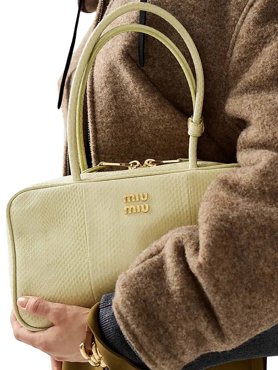 Miu Miu Women's Beau Ayers Leather Top Handle Bag | Thumbnail 4 Miu Miu Women's Beau Ayers Leather Top Handle Bag | Thumbnail 4