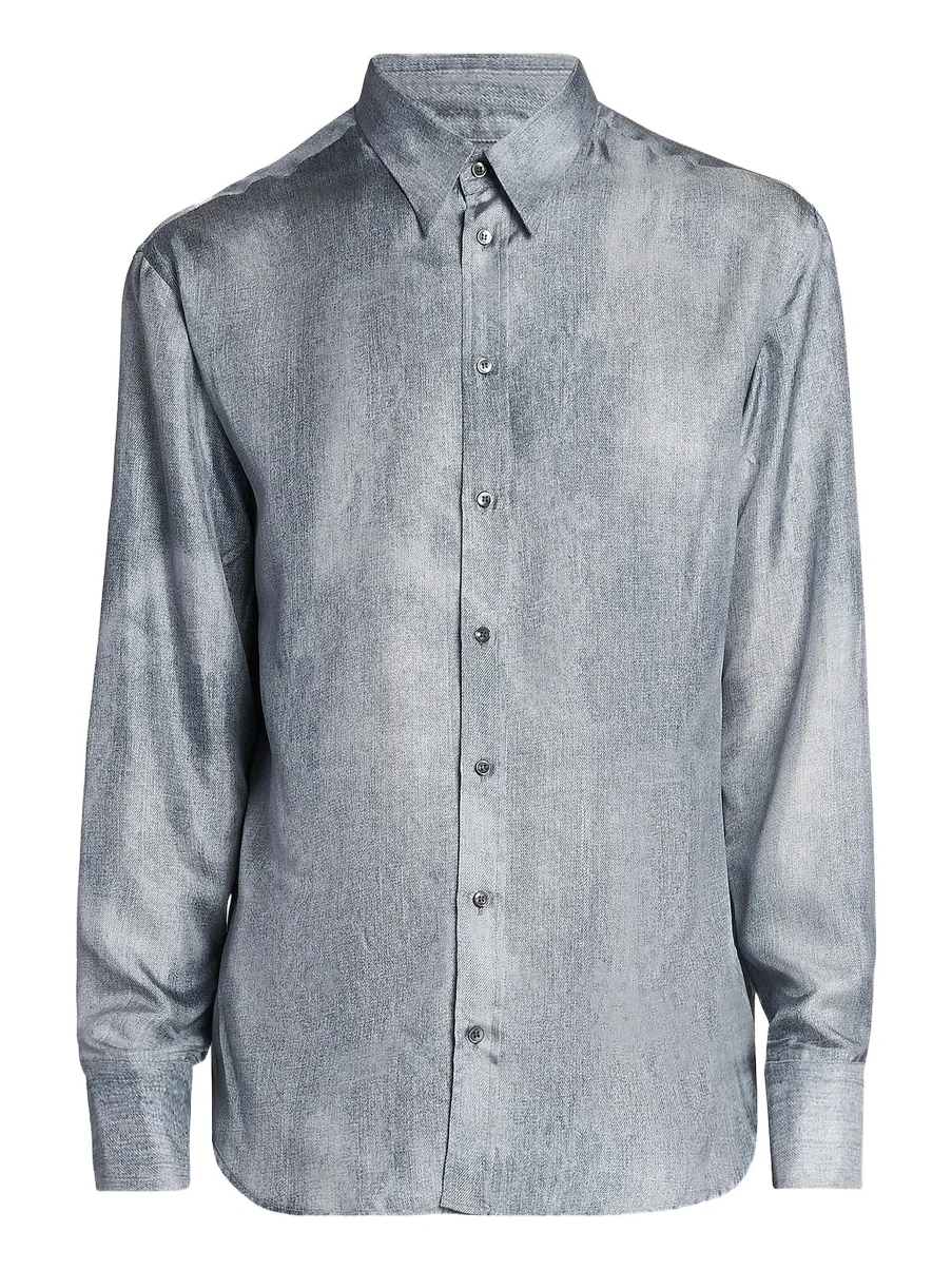 Men's Blur Printed Silk Shirt Men's Blur Printed Silk Shirt