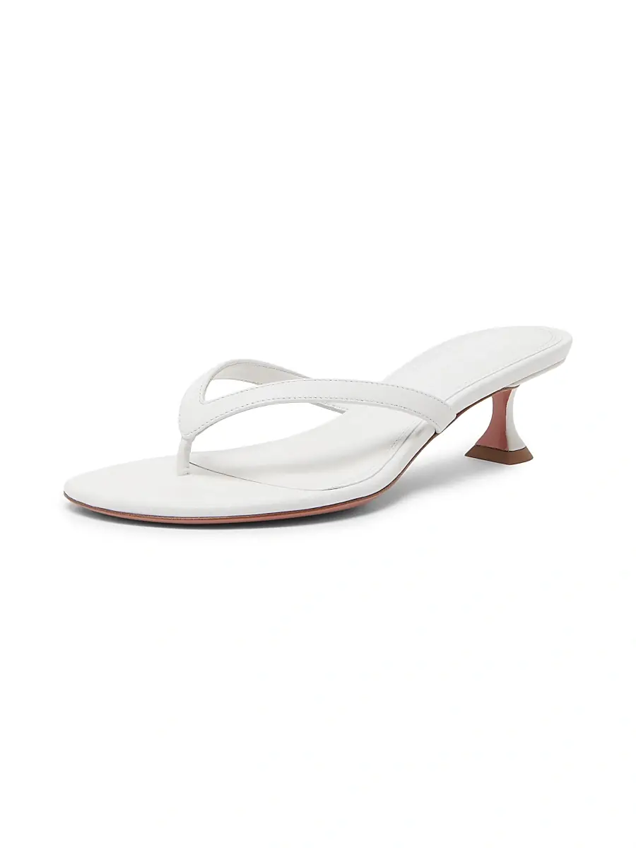 Amina Muaddi Women's Juliette 45MM Leather Thong Sandals | Thumbnail 2