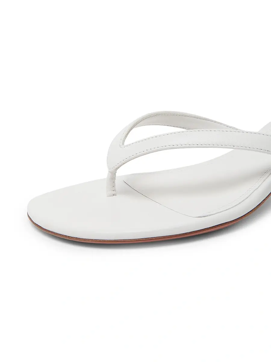 Amina Muaddi Women's Juliette 45MM Leather Thong Sandals | Thumbnail 5