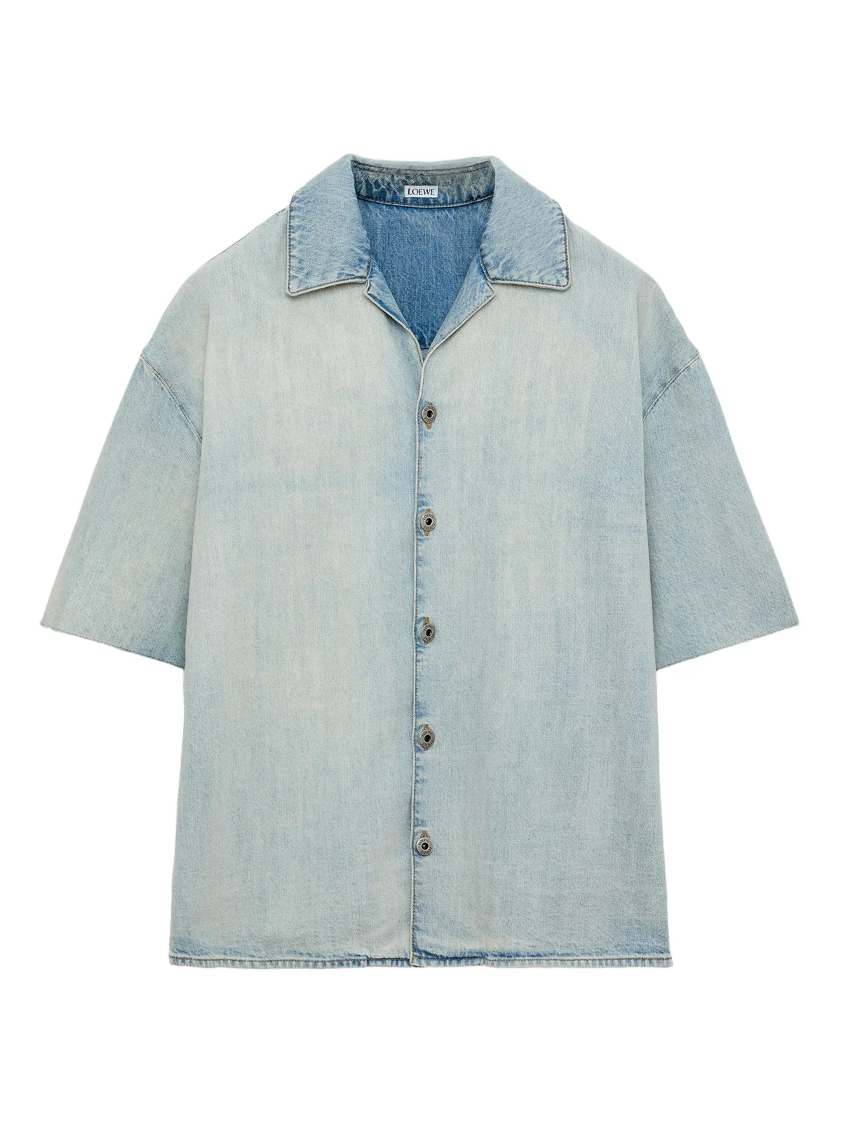 Men's Anagram Denim Short-Sleeve Shirt