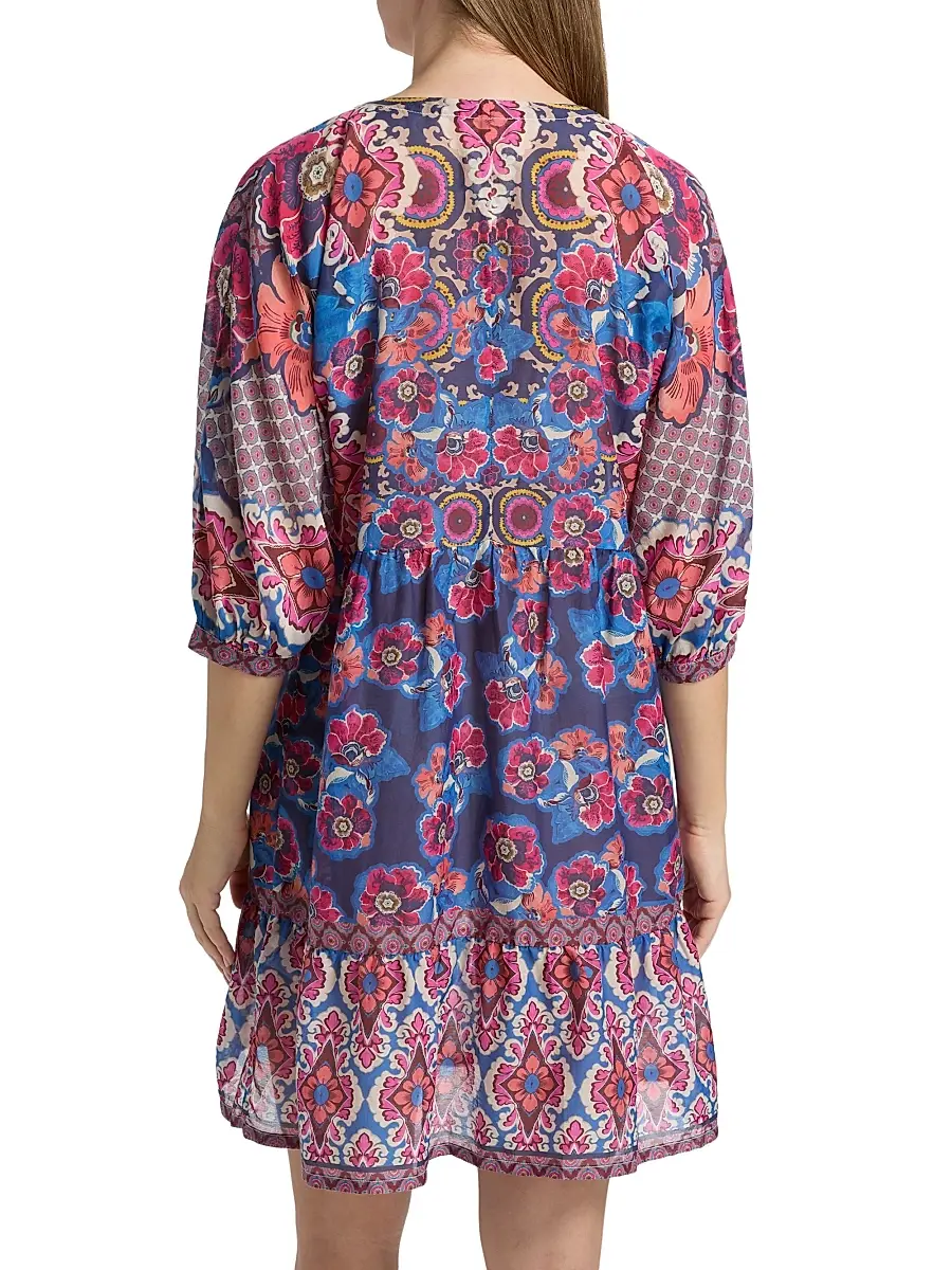 Johnny Was Women's Bletilla Cotton-Silk Minidress | Thumbnail 5 Johnny Was Women's Bletilla Cotton-Silk Minidress | Thumbnail 5