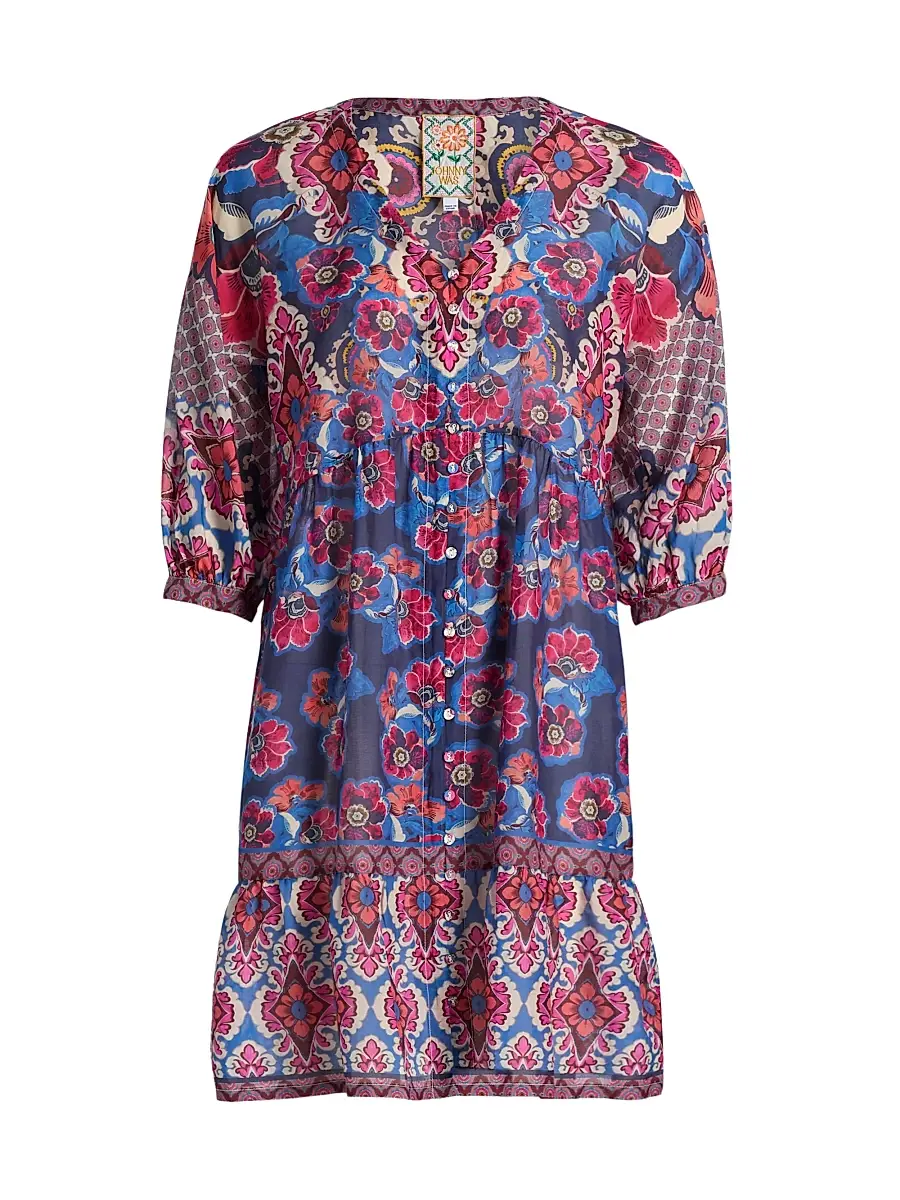 Johnny Was Women's Bletilla Cotton-Silk Minidress - Acanthus | Image 1 Johnny Was Women's Bletilla Cotton-Silk Minidress - Acanthus | Image 1