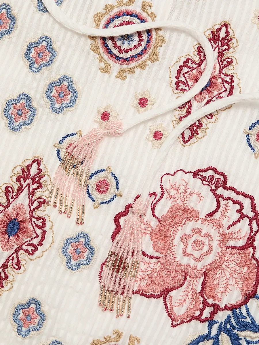 Johnny Was Women's Margaret Embroidered Cotton-Silk Blouse | Thumbnail 7 Johnny Was Women's Margaret Embroidered Cotton-Silk Blouse | Thumbnail 7