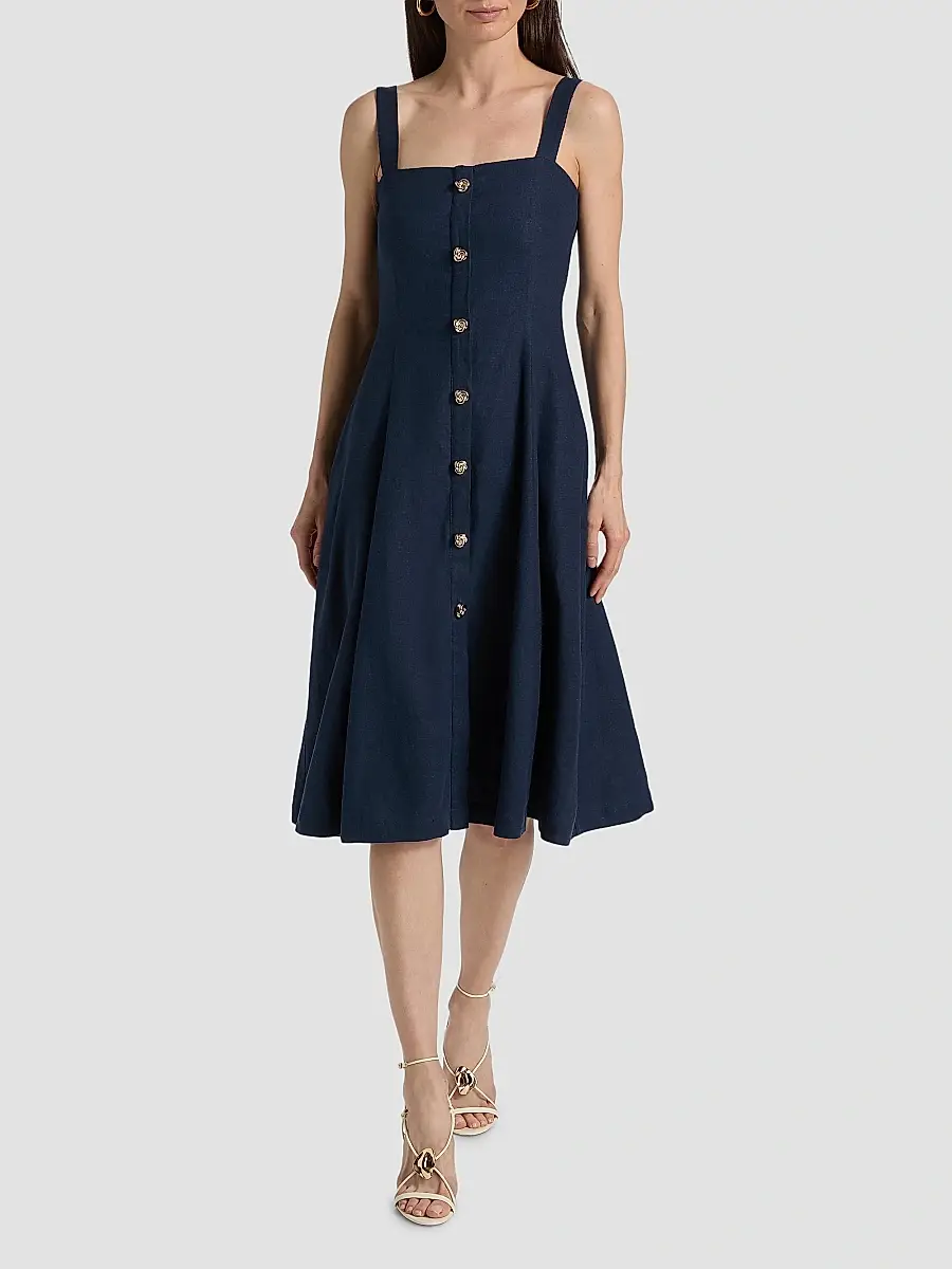 Generation Love Women's Freida Linen-Blend Midi-Dress | Thumbnail 2 Generation Love Women's Freida Linen-Blend Midi-Dress | Thumbnail 2