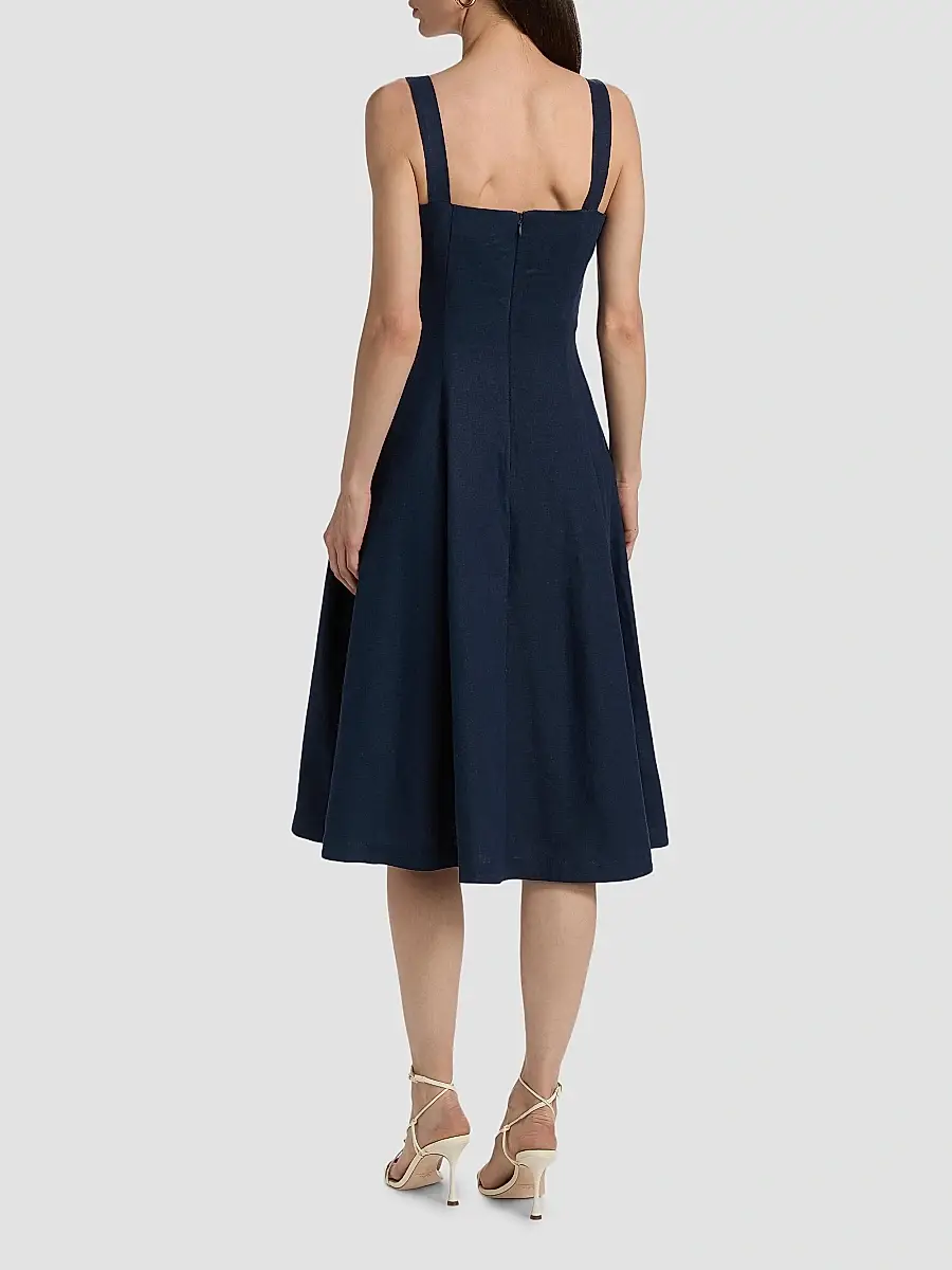 Generation Love Women's Freida Linen-Blend Midi-Dress | Thumbnail 5 Generation Love Women's Freida Linen-Blend Midi-Dress | Thumbnail 5
