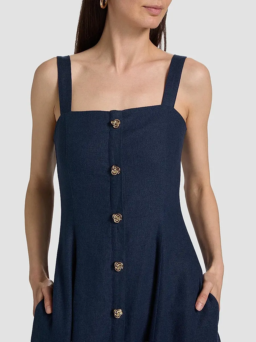 Generation Love Women's Freida Linen-Blend Midi-Dress | Thumbnail 6 Generation Love Women's Freida Linen-Blend Midi-Dress | Thumbnail 6