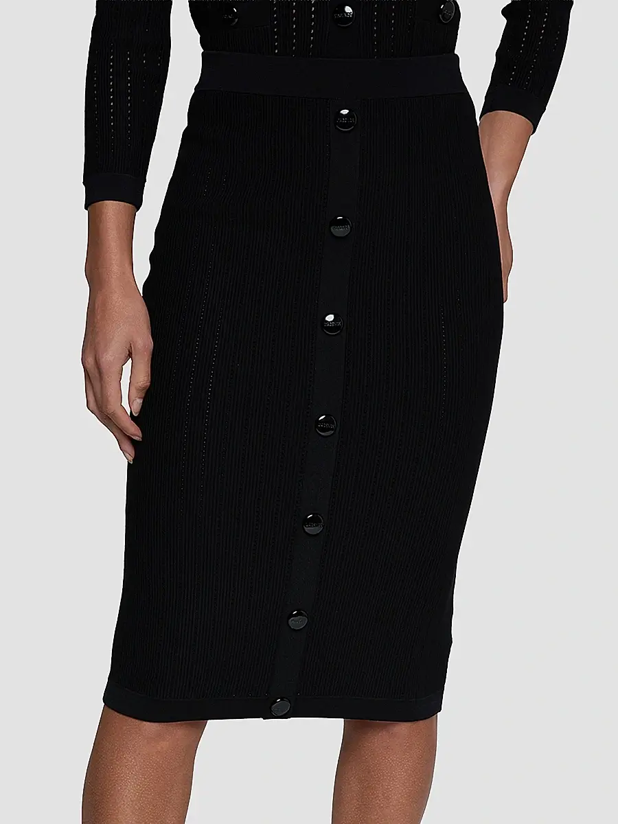 L'Agence Women's Melania Pointelle-Knit Midi Skirt | Thumbnail 4 L'Agence Women's Melania Pointelle-Knit Midi Skirt | Thumbnail 4