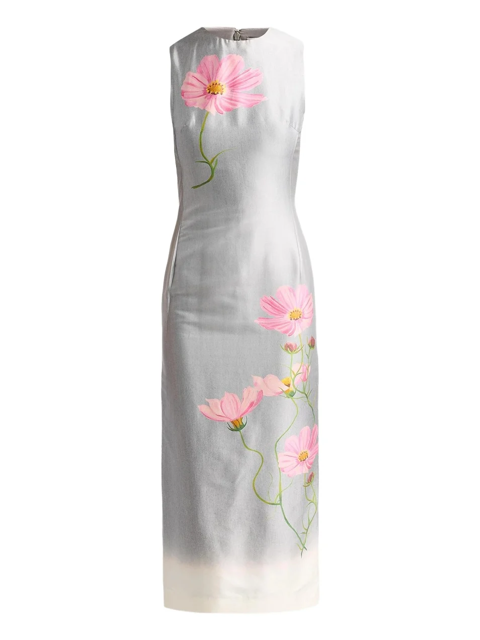 Oscar de la Renta Women's Floral Cotton-Blend Mikado Sheath Midi Dress