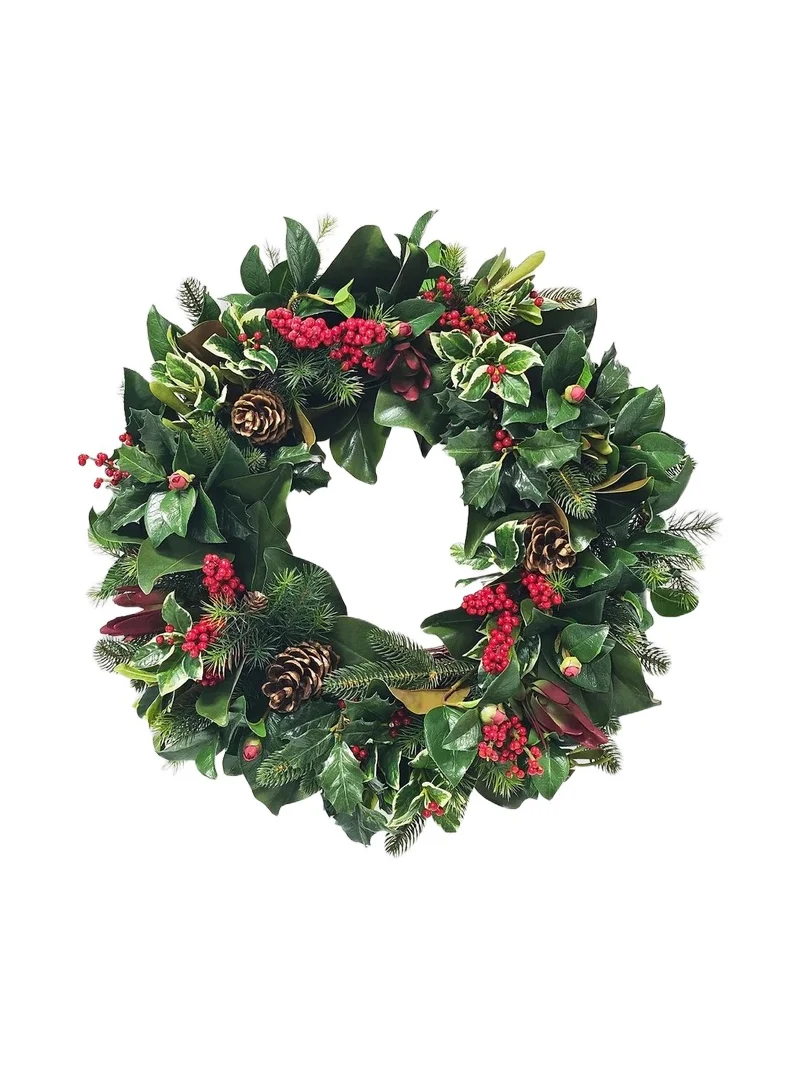 Winward Home Artificial Ilex/Pinecone Wreath