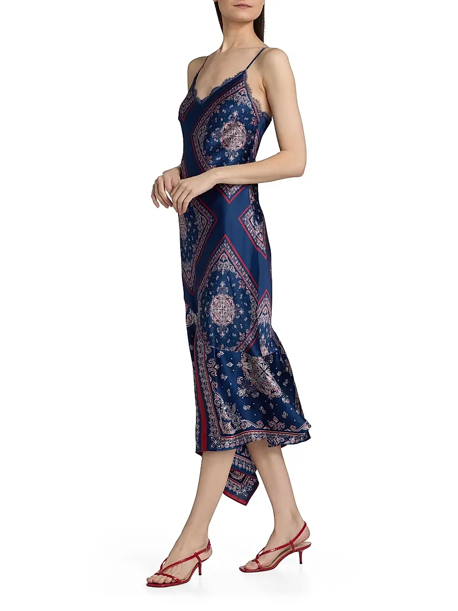 Cami NYC Women's Becky Printed Lace-Trimmed Silk Midi-Dress | Thumbnail 4 Cami NYC Women's Becky Printed Lace-Trimmed Silk Midi-Dress | Thumbnail 4