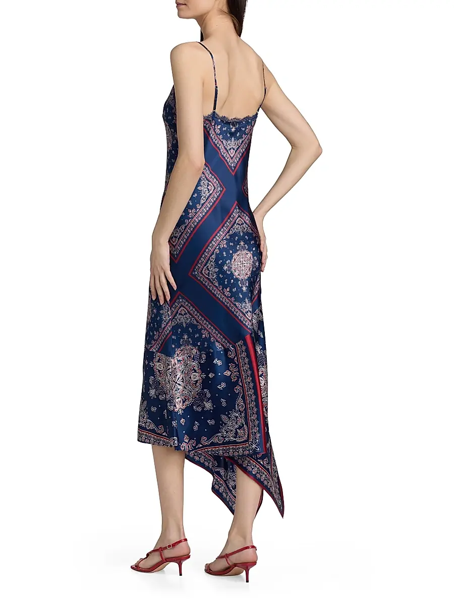 Cami NYC Women's Becky Printed Lace-Trimmed Silk Midi-Dress | Thumbnail 5 Cami NYC Women's Becky Printed Lace-Trimmed Silk Midi-Dress | Thumbnail 5