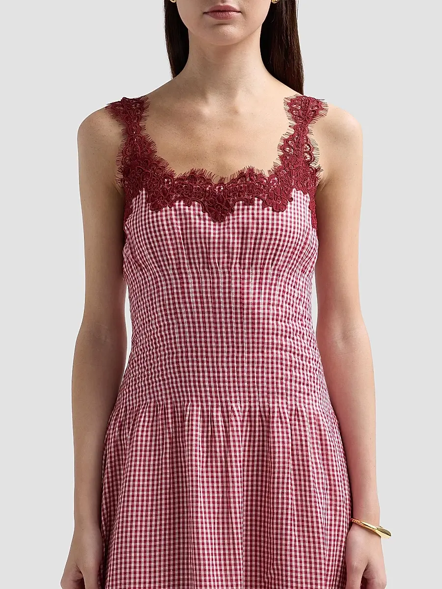 Cami NYC Women's Kairina Lace Gingham Midi Dress | Thumbnail 5 Cami NYC Women's Kairina Lace Gingham Midi Dress | Thumbnail 5