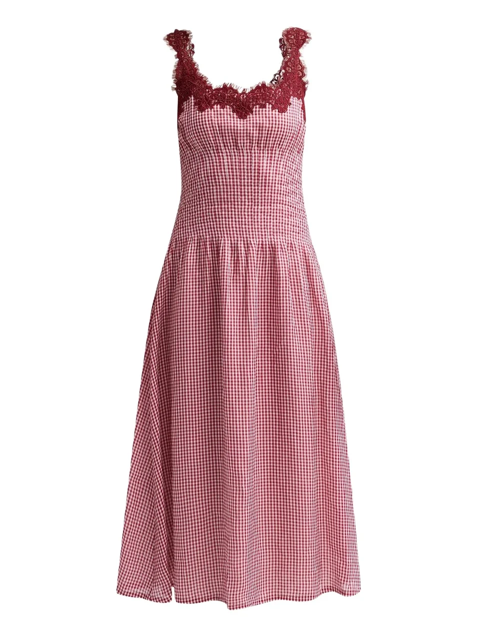 Women's Kairina Lace Gingham Midi Dress Women's Kairina Lace Gingham Midi Dress