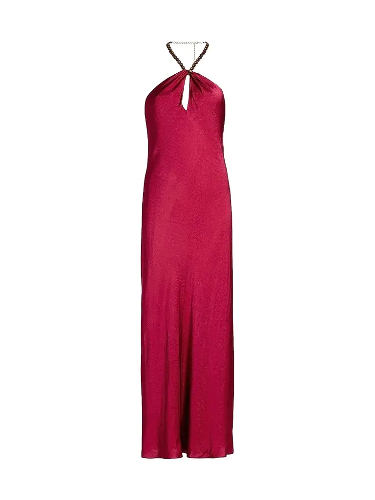 Cami NYC Women's Giulia Beaded Halter Maxi Dress - Huckleberry | Image 1 Cami NYC Women's Giulia Beaded Halter Maxi Dress - Huckleberry | Image 1