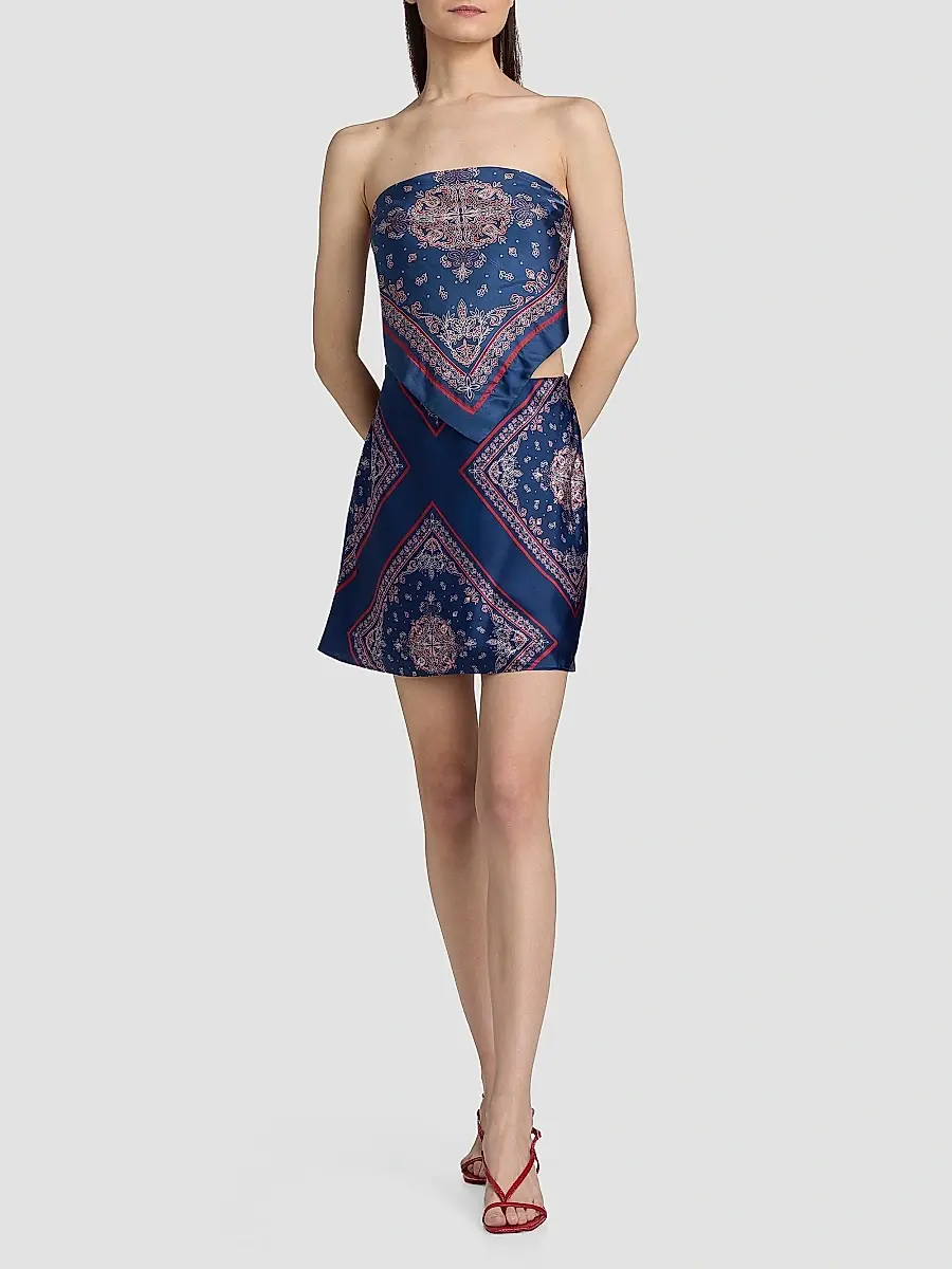 Cami NYC Women's Juli Printed Strapless Silk Camisole | Thumbnail 2
