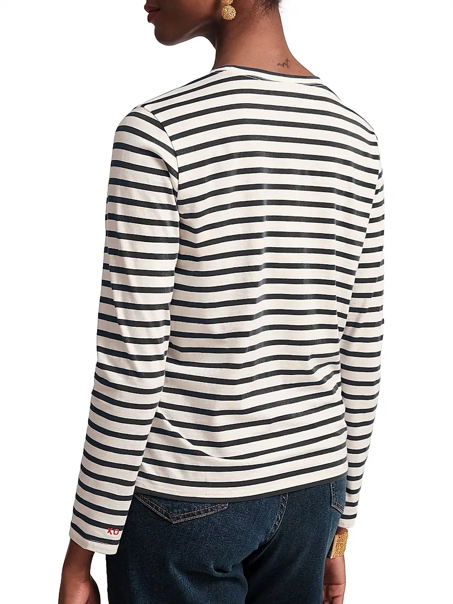 Frances Valentine Women's Striped Cotton Long-Sleeve T-Shirt | Thumbnail 3 Frances Valentine Women's Striped Cotton Long-Sleeve T-Shirt | Thumbnail 3