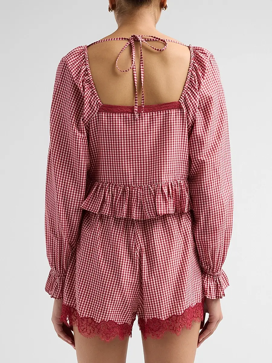 Cami NYC Women's Anabela Gingham Silk-Cotton Blouse | Thumbnail 3 Cami NYC Women's Anabela Gingham Silk-Cotton Blouse | Thumbnail 3