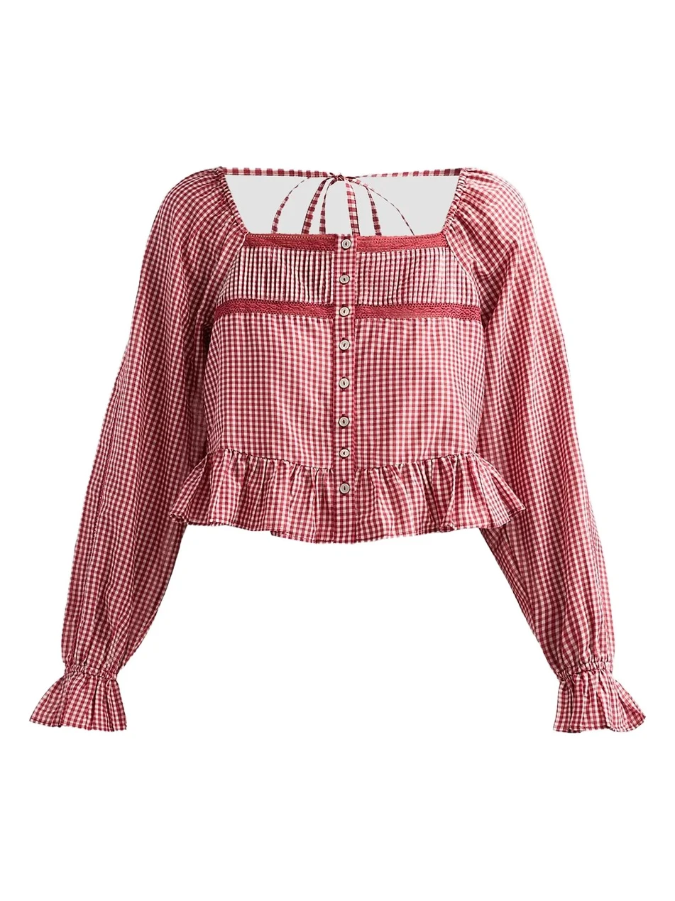 Women's Anabela Gingham Silk-Cotton Blouse