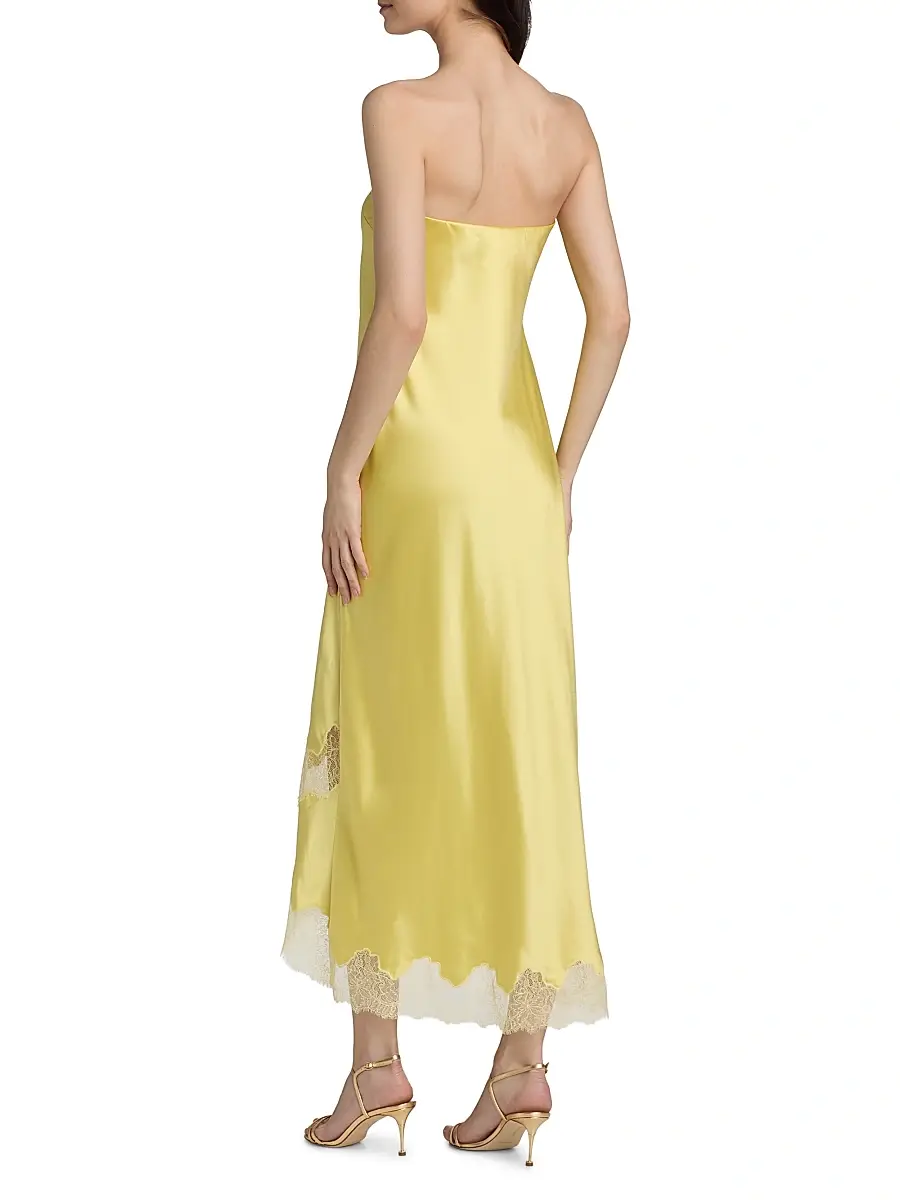 Cami NYC Women's Alexandria Strapless Lace-Trimmed Satin Midi-Dress | Thumbnail 5 Cami NYC Women's Alexandria Strapless Lace-Trimmed Satin Midi-Dress | Thumbnail 5