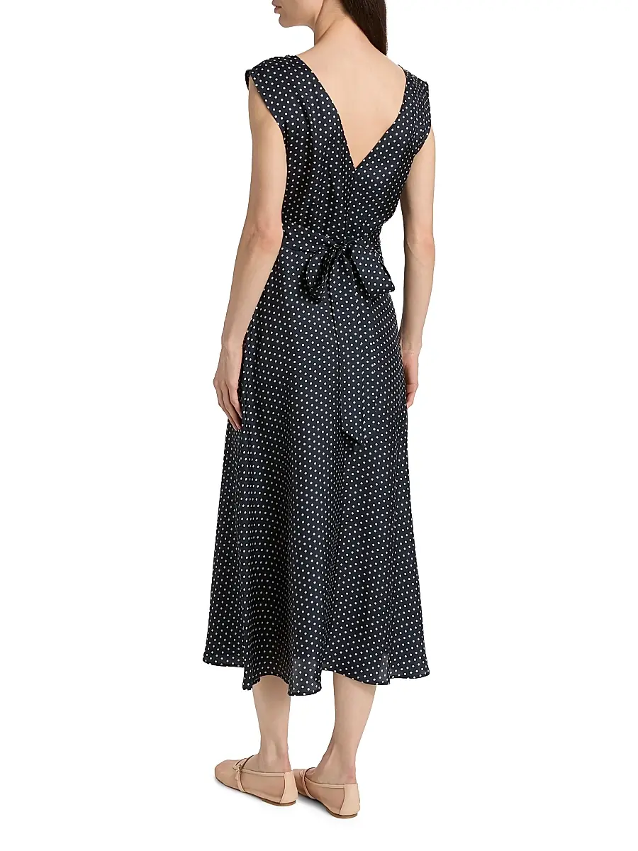 DÔEN Women's Tahlia Polka Dot Silk-Blend Midi-Dress | Thumbnail 5 DÔEN Women's Tahlia Polka Dot Silk-Blend Midi-Dress | Thumbnail 5