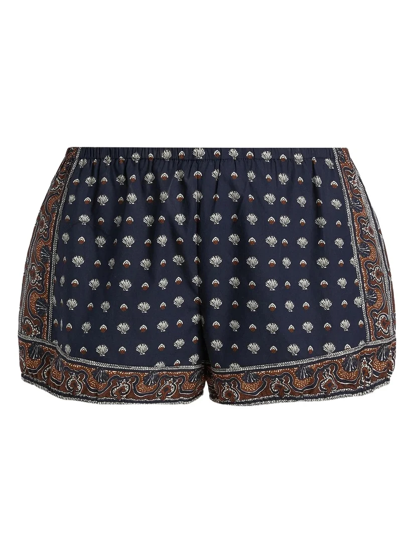 DÔEN Women's Vienna Shell-Print Cotton Shorts